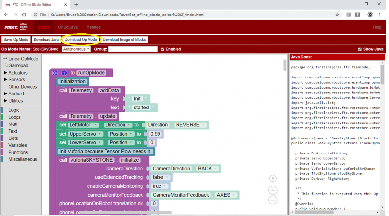 Using FTC Blocks Offline Editor - ORTOP Wiki